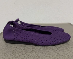 ARCHE Purple Lilly Maya Nubuck Ballet Flats Women's 38 US 7 Leather Perforated - Picture 1 of 18