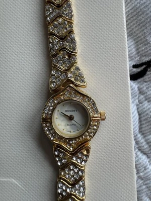 Reloj Regent Vintage Tono Dorado Estrás Foto 1 de 4