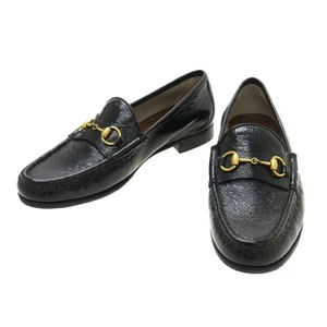 GUCCI Loafers Shoes Horse Bit EU 38 US 8 Black Authentic - Picture 1 of 24