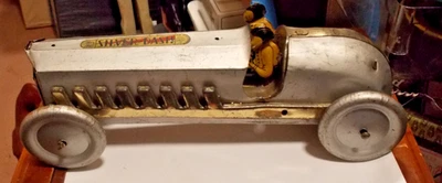 RARE 1925 Buffalo Toys "Silver Dash"  Pull Tin Litho Race Car Toy not Wind up - Image 1 of 4