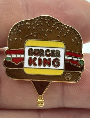 Vintage Burger King Lapel Pin. Team BK. Hot Air Balloon Advertising Enamel - Image 1 of 3