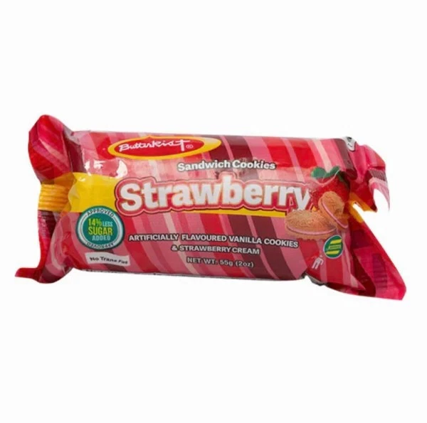 Full Box of Butterkist Strawberry  Sandwich Cookies 36x 55g - Image 1 of 1