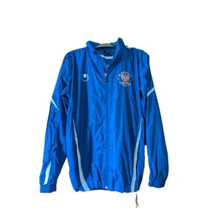 Blackpool Football Tracksuit Top Jacket concealed Hood Blue uhlsport Training - Picture 1 of 11