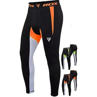Pantalones RDX Para Hombres Compresión Lycra Capa Base X3 Correr Entrenamiento Naranja Foto 1 de 4