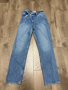 Pantalones de mezclilla Abercrombie & Fitch años 90 ajustados rectos tiro ultra alto curva Love 27/4 - Imagen 1 de 6