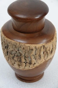 JAPANESE TREEN TEA CADDY RAW NATURAL WOOD NATSUME USUCHAKI MATCHA - Picture 1 of 8