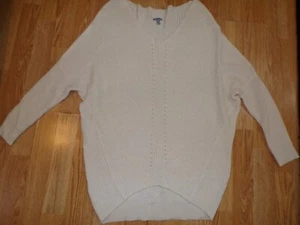 CHARLOTTE RUSSE Cream Long Sleeve Acrylic Pullover Sweater - Size XS - Picture 1 of 7