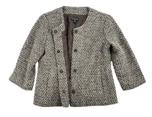 Eileen Fisher Jacke Wolle Alpaka Größe PP (2P - 4P) braun 3/4 Arm cropped - Bild 1 von 15