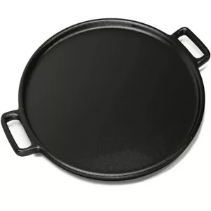 35cm 14" Cast Iron Pizza pan Griddle Baking Grill Camping Large Loop Handles - Picture 1 of 8