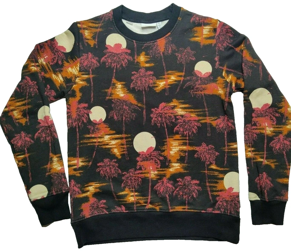 Sudadera WeSC Hombre Pequeña (Mujer Mediana) Tropical Island Sunset AOP Usada en Excelente Condición Foto 1 de 4