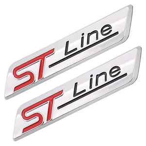 2 PCS/SET Silver For ST LINE Car Badge Emblem Sticker Decal UK - Picture 1 of 6
