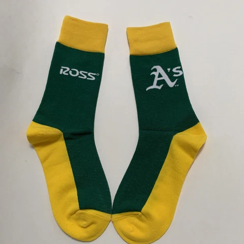New Oakland A's Athletics SGA ROSS Socks Stadium Give Away Green & Yellow Cover