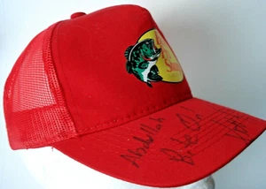 Keith Karajecz HOF Signed Bass Pro Shops Snapback Mesh Youth Hat Walleye Fish - Picture 1 of 9