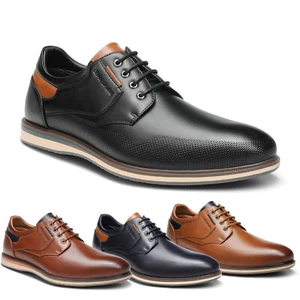 Men's Oxford Dress Shoes Business Derby Formal Casual Shoes US Size 6.5-13 - Picture 1 of 21