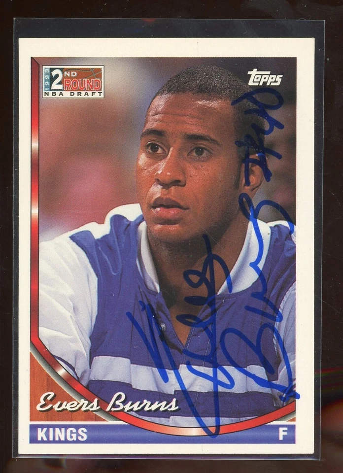 1993-94 Topps EVERS BURNS Signed Card autograph AUTO KINGS MARYLAND TERPS - Image 1 of 1