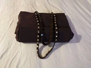 Salvatore Ferragamo. Nylon Brown. Chain Shoulder. Chain Strap Tote. - Picture 1 of 17