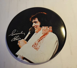Vintage 1970s Large ELVIS Pinback Button #1130 - Imagen 1 de 1