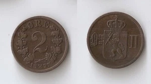 Norway 2 ore 1877 - Picture 1 of 1
