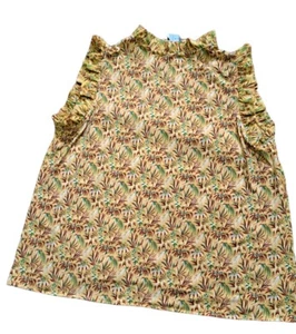 Ann Taylor Damen-Tankbluse gelb Blumenmuster Schaufelausschnitt Größe L Petite  - Bild 1 von 12