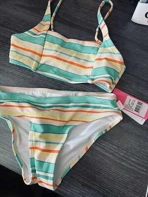 Nuevo con etiquetas Conjunto de Bikini Seafolly Niñas Essential Cuello Cuadrado Talla US 10 Noches Tropicales Foto 1 de 4