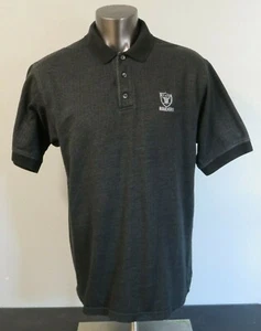 Mens Vintage CSA Raiders Polo Shirt Black Herringbone Pattern Size XL Cotton - Picture 1 of 9