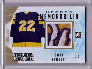 GARY SARGENT 16/17 Leaf Heroes & Prospects GOLD Vintage 3-Color Patch SP #d 1/1 - Picture 1 of 2