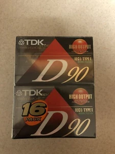 16 Pack New TDK D90 High Output Audio Cassette Tapes Sealed Pack   - Picture 1 of 4