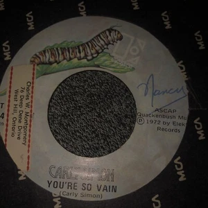 Carly Simon You're So Vain His Friends Are More Than Fond of Robin 45 RPM 7" - Picture 1 of 2