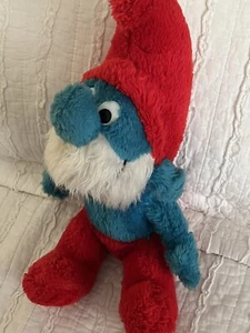 Vintage Plush Papa Smurf Toy Peyo 1980 Toy Stuffed Collectible Wallace Berrie - Picture 1 of 6