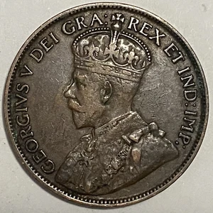 1913 Canada 1 One Large Cent Penny Coin - George V - Picture 1 of 2
