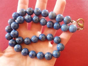 Bijou Collier Perles en LAPIS LAZULI Pierre naturelle Natural STONE NECKLACE - Picture 1 of 5