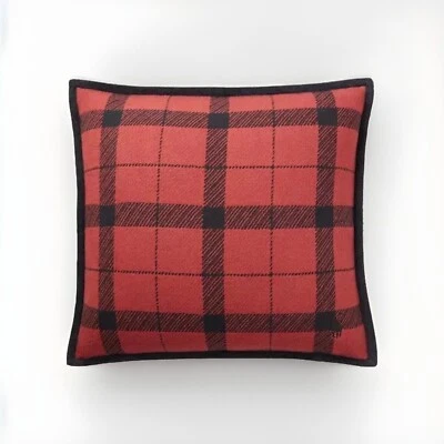 Almohada decorativa Ralph Lauren Oakwood roja negra 20x20 nueva con etiquetas $145 Foto 1 de 3