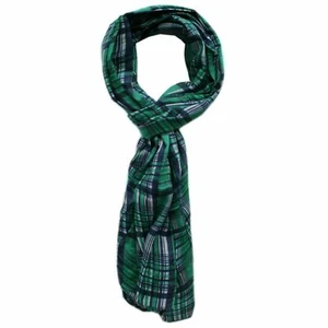 Nuevo Hugo Boss Hombre Mujer Unisex Verde Azul Cuadros Cuello Traje Hecho en Italia Bufanda - Imagen 1 de 17