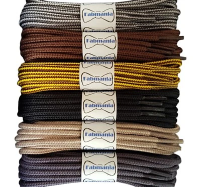 Cordones Fabmania® Cordones de repuesto Cordones para botas - 4 mm redondos - Dr Martens CAT De Walt