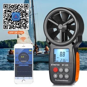 HoldPeak LCD Digital Windmesser Bluetooth APP Windgeschwindigkeitsmesser Luftstrom messen - Bild 1 von 8