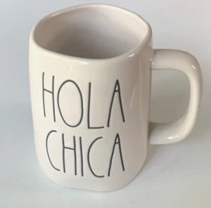 RAE DUNN Mug HOLA CHICA Coffee Cup Large Letters Farmhouse Magenta Artisan 16 oz - Picture 1 of 6