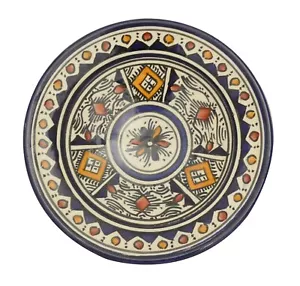 Piatto in ceramica marocchina ciotola per pasta per insalata che serve da appendere a parete fatto a mano 8" piccolo - Foto 1 di 5