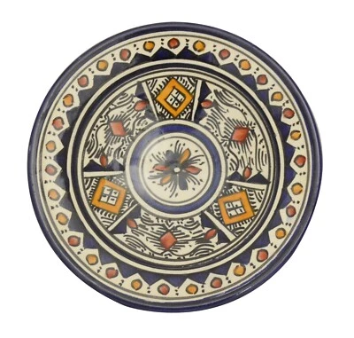 Moroccan Ceramic Plate Salad Pasta Bowl Serving Handmade Wall Hanging 8" Small - Image 1 of 4