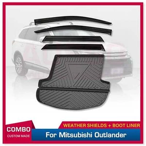 AUSGO Luxury Weather Shields + Cargo Mat for Mitsubishi Outlander 2012-2021 - Picture 1 of 12