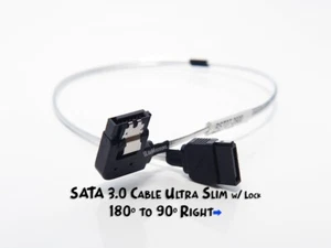 Ultra Slim SATA 3.0 Kabel mit Schloss 180° bis 90° rechts 35 cm - Bild 1 von 3