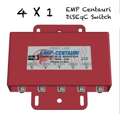 EMP-CENTAURI 4X1 DiSEqC MULTI-SWITCH LNB FTA DISH FREE TO AIR WEATHER PROOF - Image 1 of 2