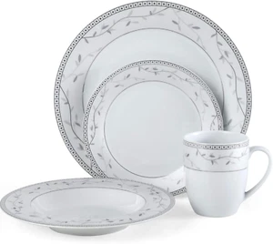 Juego de vajilla de porcelana Fitz & Floyd 32 piezas Platinum Vine servicio/8 ¡OFERTA!! - Imagen 1 de 3