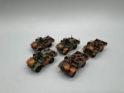 1:72 WWII British 5x Bedford M-Type camion - costruito dipinto - Immagine 1 di 4