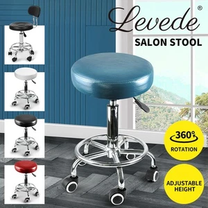 Levede Bar Stools Swivel Salon Stool Barber Hair Dress Chairs Footrest Bracket - Picture 1 of 65