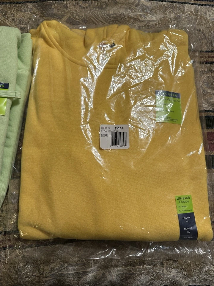 NUEVO Pullover Sudadera con Capucha Tek Gear Para Hombre Amarillo Llama Ultrasuave Polar - Talla XL Foto 1 de 1