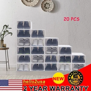 Caja de zapatos apilable organizador de almacenamiento de zapatos contenedor de zapatillas transparente 20 un. - Imagen 1 de 11