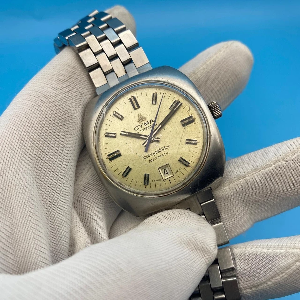 Reloj automático para hombre Cyma by Synchron Conquistador años 70 hecho en Suiza 38 mm Foto 1 de 4