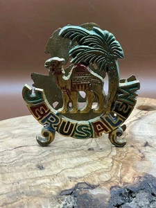 Servilletero de latón Jerusalén de colección recuerdo de viaje camello palmera - Imagen 1 de 5