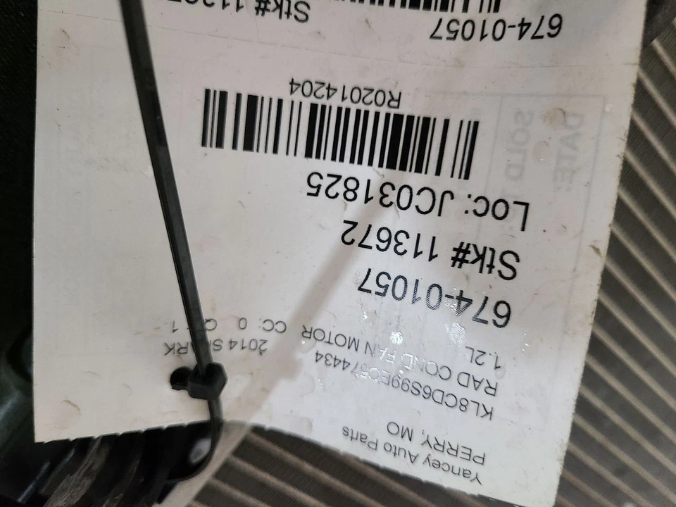 13-15 CHEVROLET SPARK Radiator Fan Motor Fan Assembly Model AC Opt C60 — 第 1/4 张图片