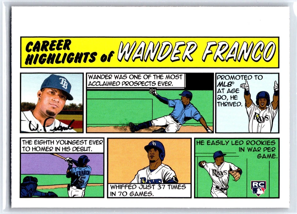 WANDER FRANCO 2022 Topps Heritage 73 Topps Comics RC Tampa Bay Rays #73TC4 - Image 1 of 2